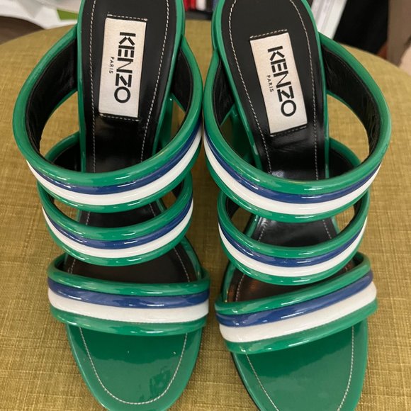 KENZO WOMEN'S ANA HEELED MULE SANDALS - GRASS GREEN sz 40 us 9 womens - Picture 2 of 8